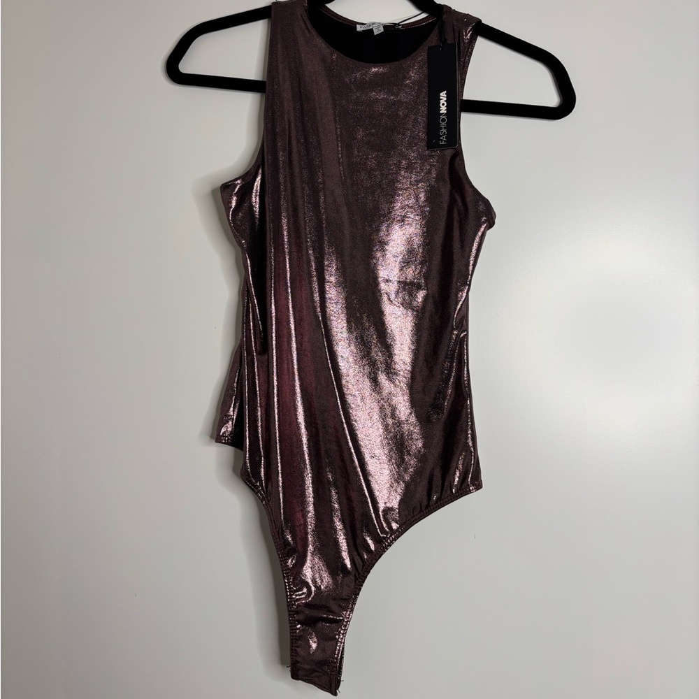 brand new ! cute metallic bodysuit